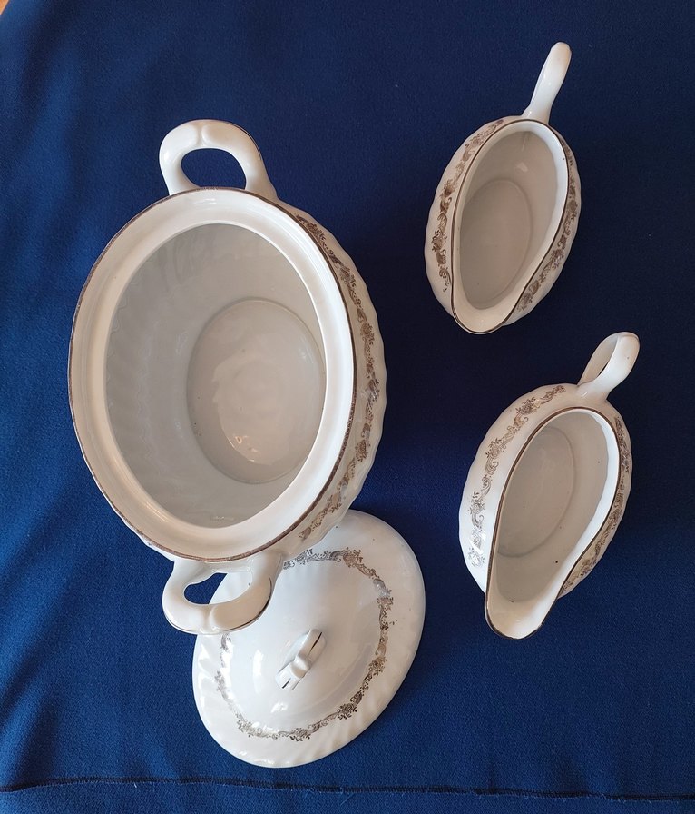 Romanya Üretimi Vintage Porselen Kapaklı Çorbalık & Sosluk - Görsel 4