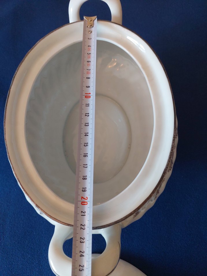 Romanya Üretimi Vintage Porselen Kapaklı Çorbalık & Sosluk - Görsel 5