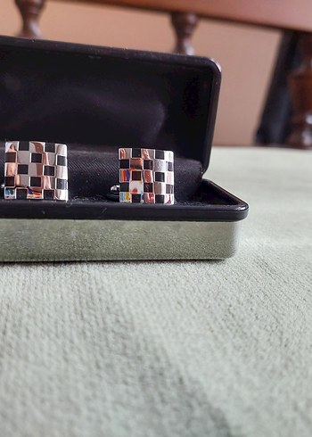 Vintage Kare Desenli Erkek Kol Düğmeleri - Görsel 3