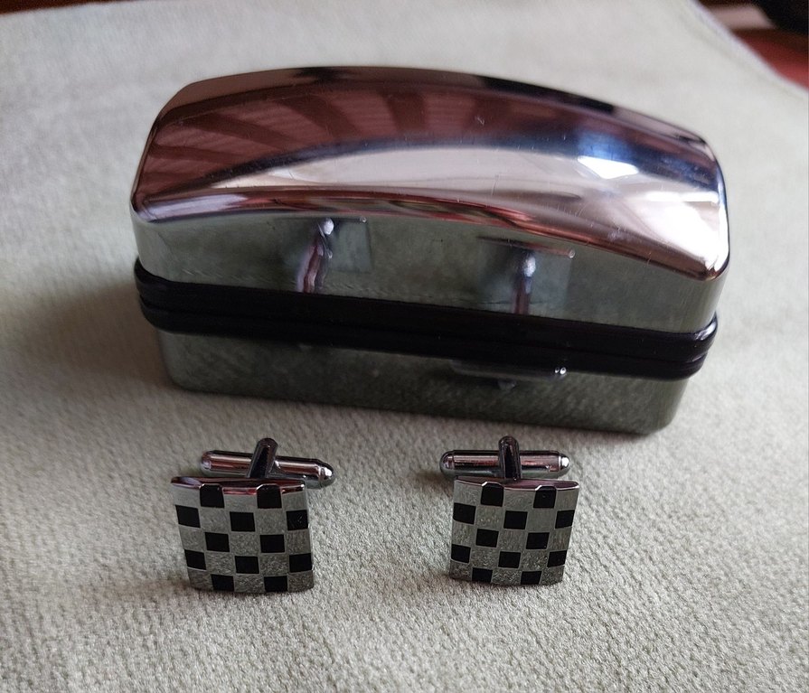 Vintage Kare Desenli Erkek Kol Düğmeleri - Görsel 4