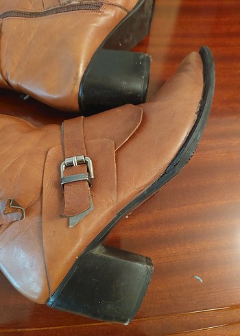 Taba Rengi Diz Altı Deri Çizme - Görsel 3