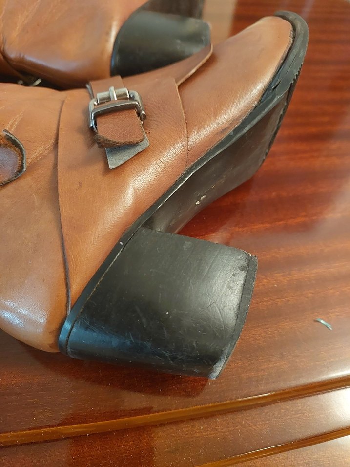 Taba Rengi Diz Altı Deri Çizme - Görsel 4