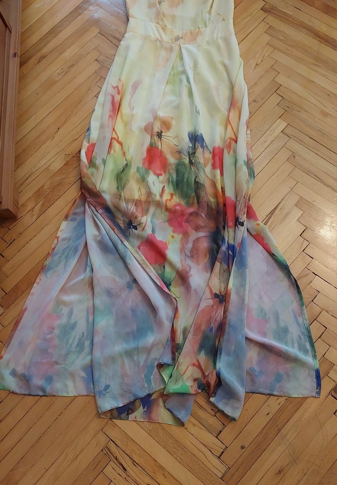 Park Bravo ince askılı uzun davet elbise - Görsel 5