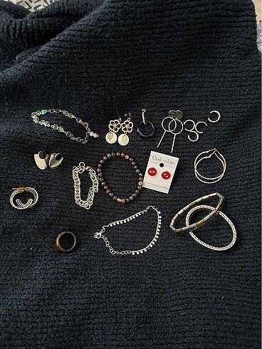 4 ADET EARCUFF 1 HALHAL 1 BİLEKLİK