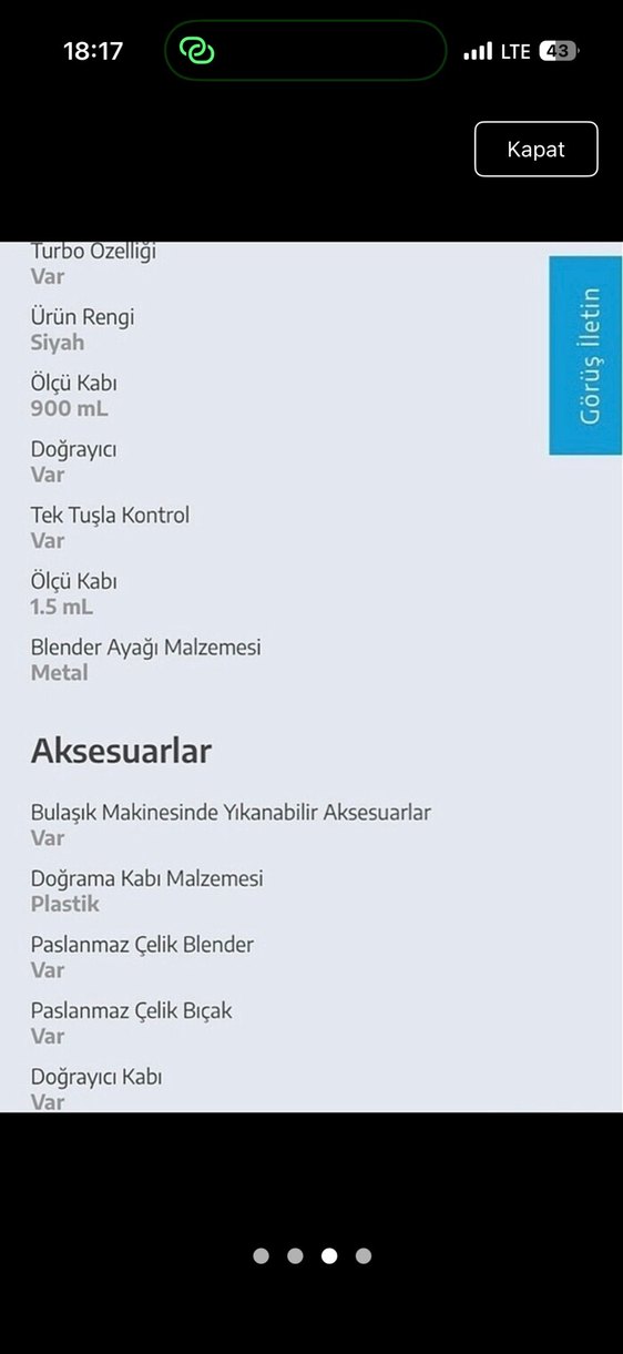 Beko Siyah Rende ve El Blender Seti kullanılmamış sıfır - Görsel 4