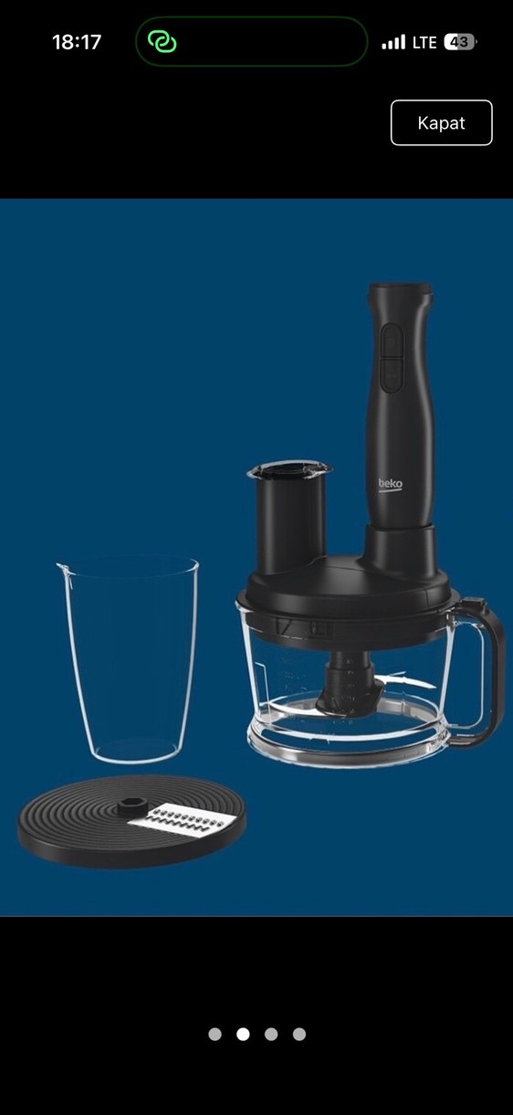 Beko Siyah Rende ve El Blender Seti kullanılmamış sıfır - Görsel 3