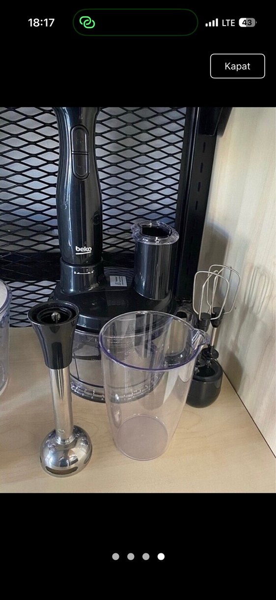 Beko Siyah Rende ve El Blender Seti kullanılmamış sıfır - Görsel 2