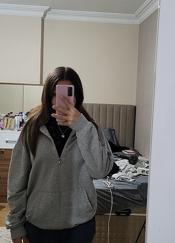 Gri Sweatshirt hırka