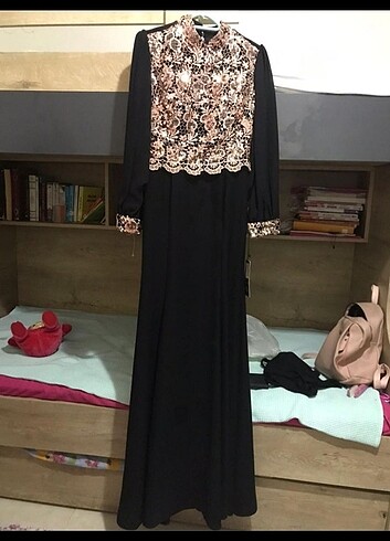 Balık model tesettür abiye elbise  - Görsel 3