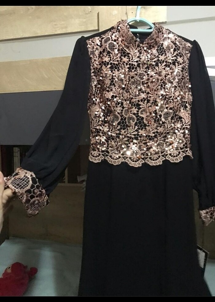 Balık model tesettür abiye elbise  - Görsel 2