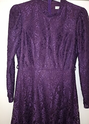 Dantel detay tesettür abiye elbise - Görsel 2