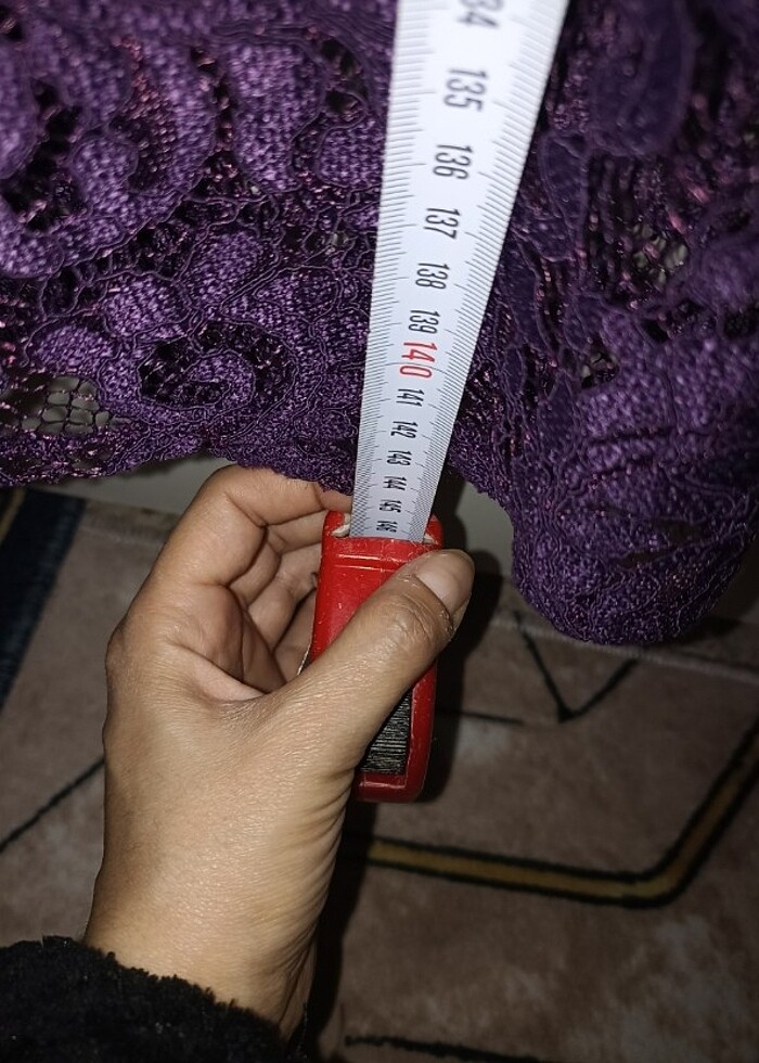 Dantel detay tesettür abiye elbise  - Görsel 4