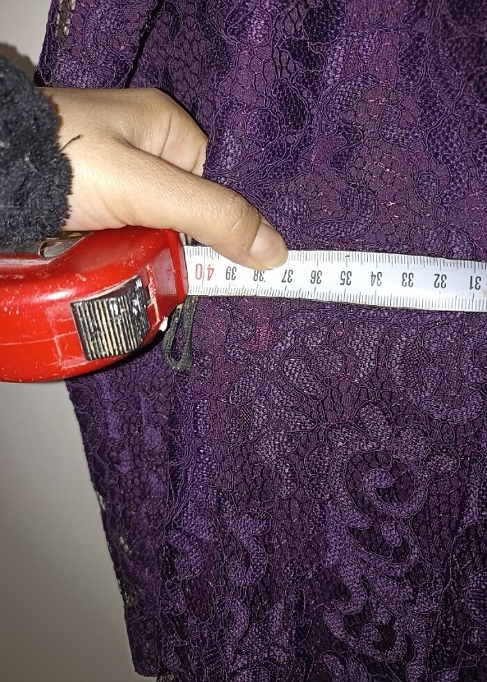 Dantel detay tesettür abiye elbise  - Görsel 5