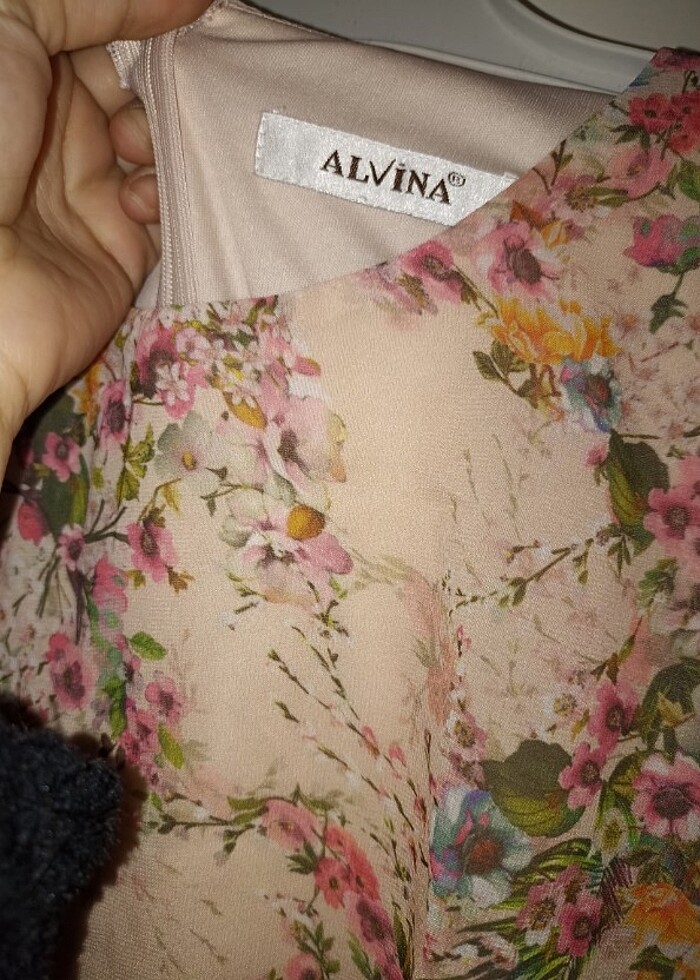 Uzun tesettür şifon elbise  - Görsel 4