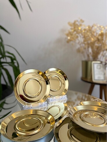 Beden altın Renk Olayhome Gold Çay Tabağı Takımı
