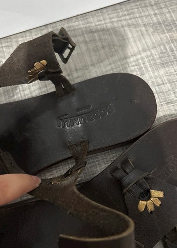 Kahverengi Kadın sandalet - Görsel 4