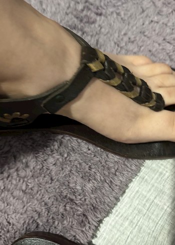 Kahverengi Kadın sandalet - Görsel 2