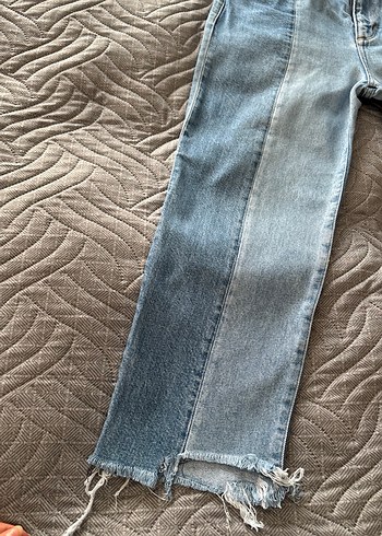 Kadın Mavi Midi Boy Denim Kot Pantolon - Görsel 3
