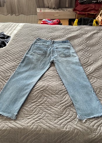 Kadın Mavi Midi Boy Denim Kot Pantolon - Görsel 4