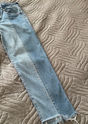 Kadın Mavi Midi Boy Denim Kot Pantolon - Görsel 2