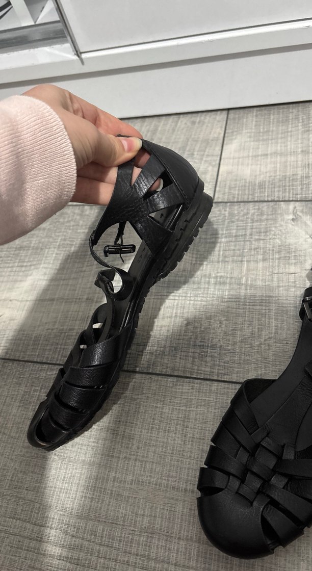 Tanca Tokalı Siyah Kadın Sandalet - Görsel 3