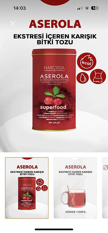 Narcissa ASEROLA ödem cayi