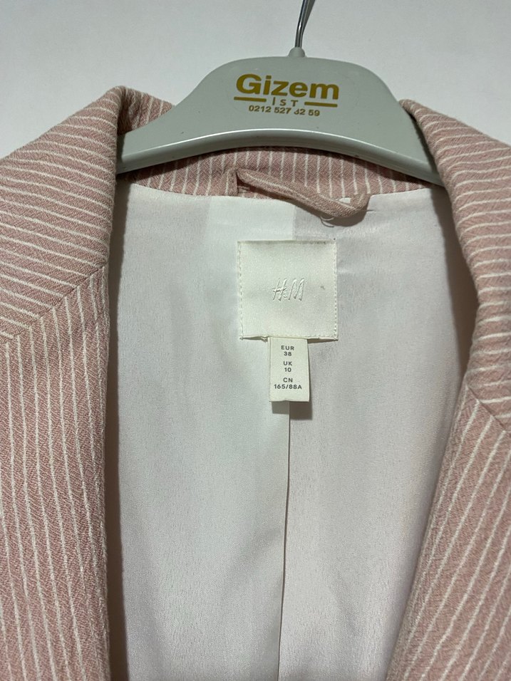 Bej Düğmeli Kadın Ofis Blazeri - Görsel 3