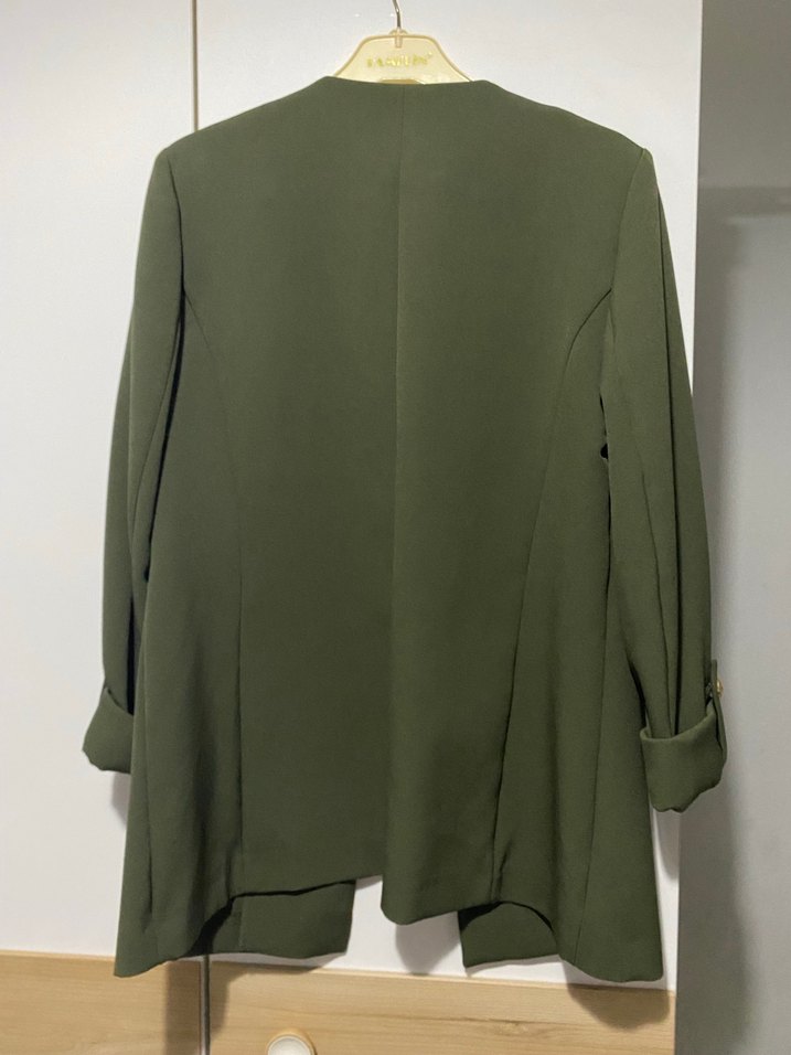 Düğmeli Haki Kadın Blazer - Görsel 3