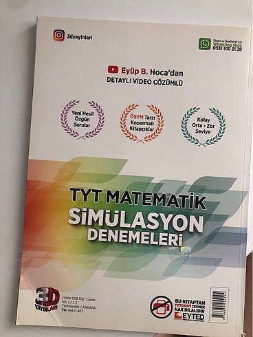  3D yayınları tyt matematik deneme