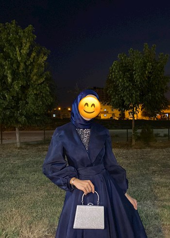 Abiye Kadın Lacivert Bağcıklı Uzun Abiye Elbise