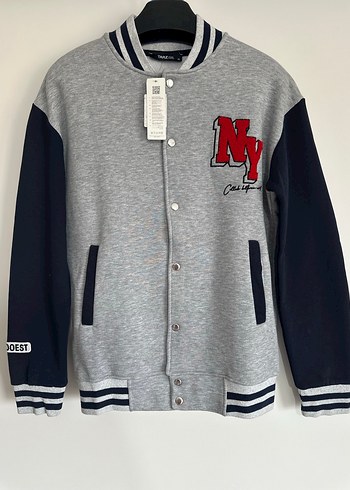 Erkek Gri Düğmeli Street Wear Ceket