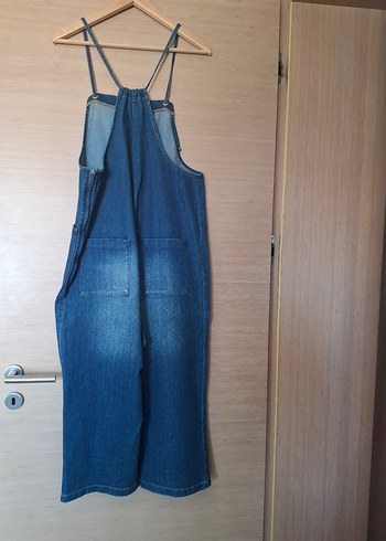 m Beden lacivert Renk Kadın Lacivert İp Askılı Denim Tulum