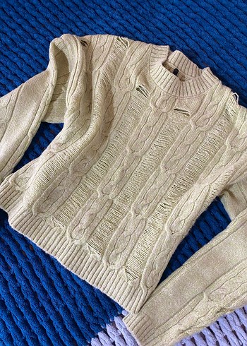 Yeşil Örgü Kadın Triko Kazak - Görsel 2