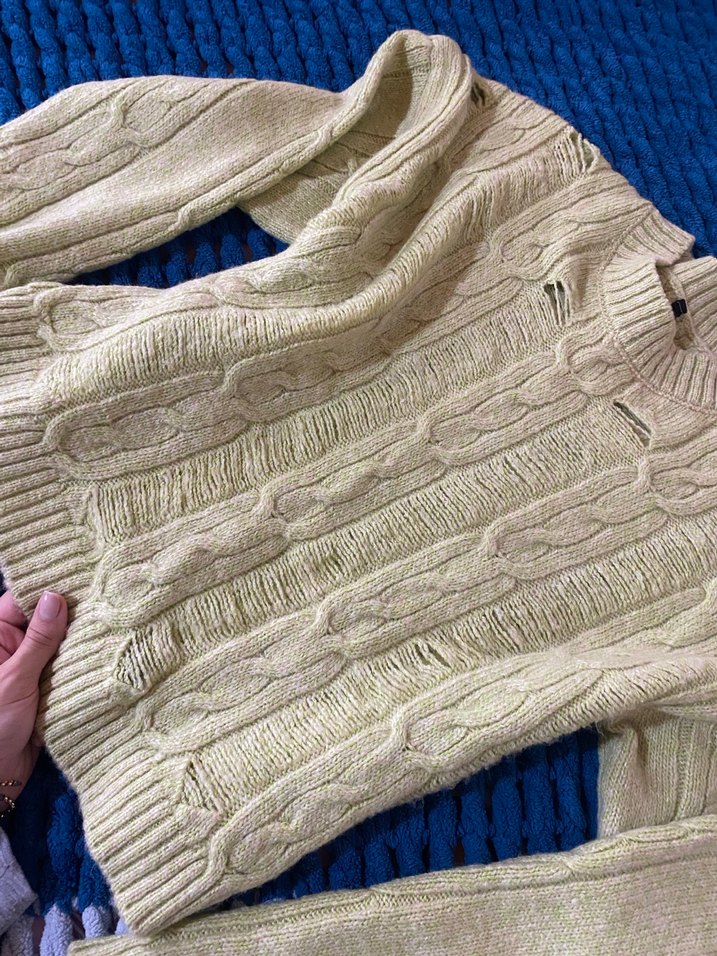 Yeşil Örgü Kadın Triko Kazak - Görsel 4