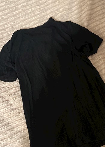 Siyah Goth V Yaka Düğmeli Elbise - Görsel 5