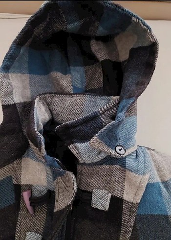 Kız Çocuk Kapüşonlu Düğmeli Kaban - Görsel 5