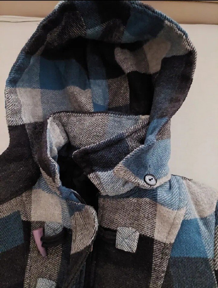 Kız Çocuk Kapüşonlu Düğmeli Kaban - Görsel 5