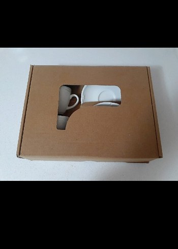 Beyaz porselen 2'li Kahve Fincanı Seti - Görsel 5