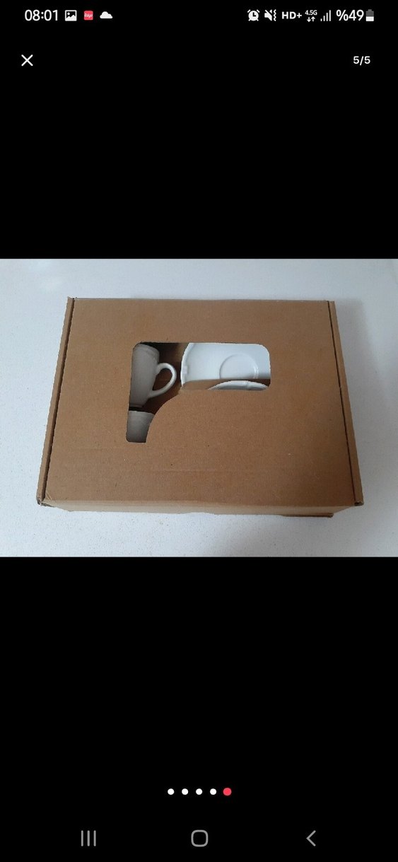 Beyaz porselen 2'li Kahve Fincanı Seti - Görsel 5