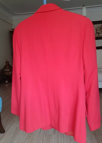 Düğmeli Kırmızı Kadın Blazer Ceket etekli Takım - Görsel 7