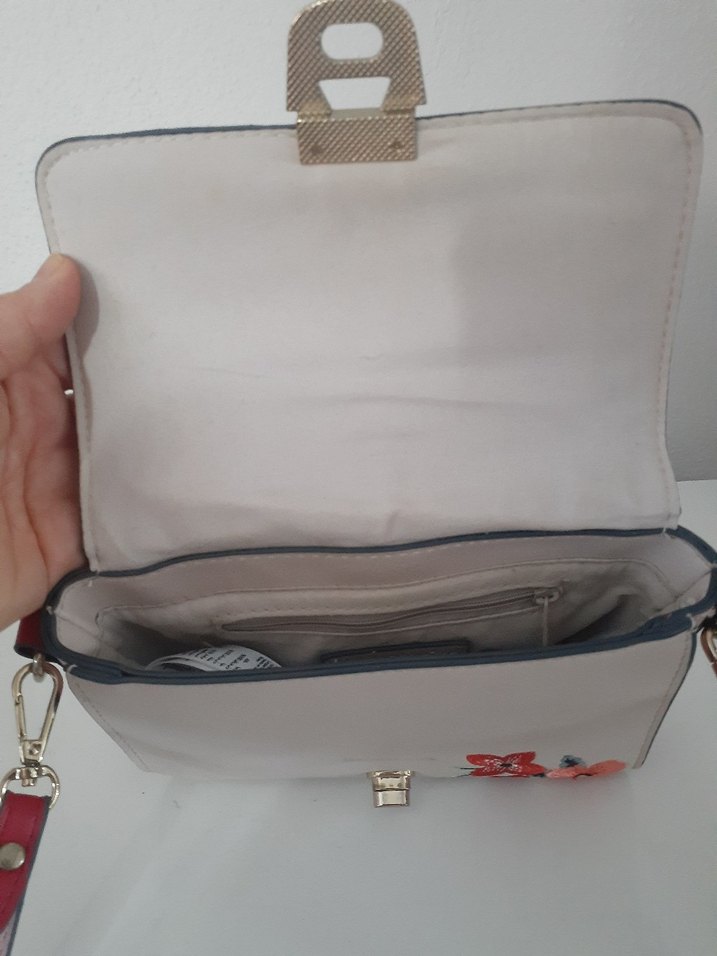 Nakışlı Bej Pembe Kadın Çanta - Görsel 5