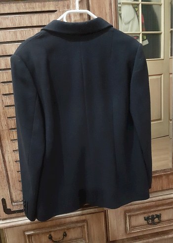 Kadın Lacivert Düğmeli Ofis Blazer Ceketli Takım - Görsel 4