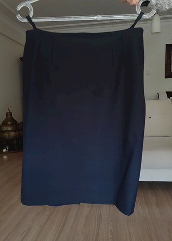 Lacivert Düğmeli Kadın Ofis Ceket Etekli Takım - Görsel 6