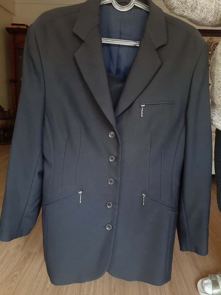 Lacivert Düğmeli Kadın Ofis Ceket Etekli Takım - Görsel 3