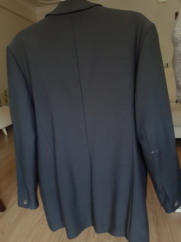 Lacivert Düğmeli Kadın Ofis Ceket Etekli Takım - Görsel 5