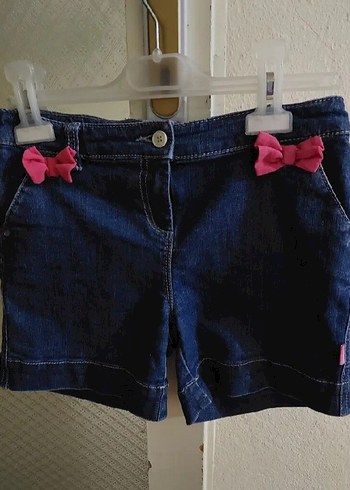 Kız Çocuk Beyaz Baskılı Tişört ve Kot Şort - Görsel 2