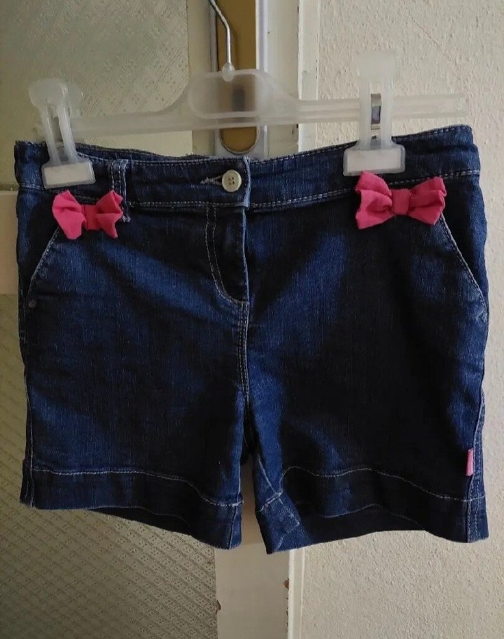 Kız Çocuk Beyaz Baskılı Tişört ve Kot Şort - Görsel 2