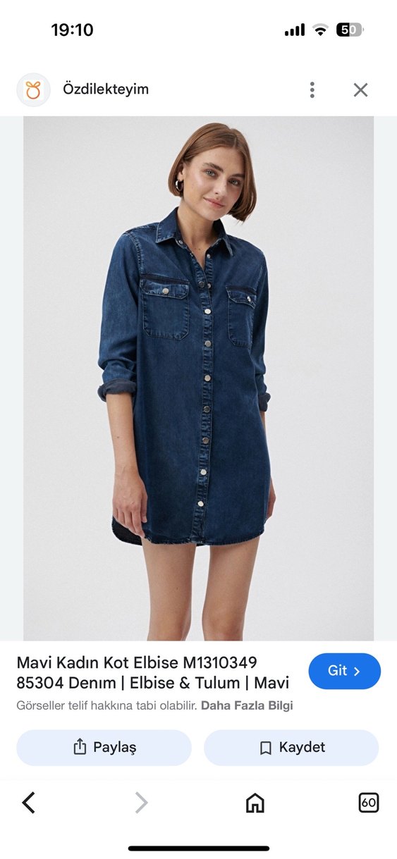 MAVİ Denim Gömlek Elbise kot - Görsel 5