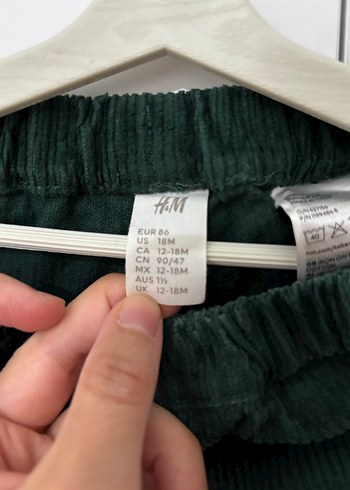 H&M Yeşil Erkek Çocuk Kadife Pantolon - Görsel 3