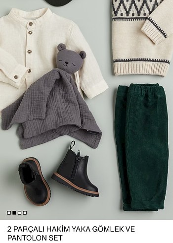 H&M Yeşil Erkek Çocuk Kadife Pantolon - Görsel 5